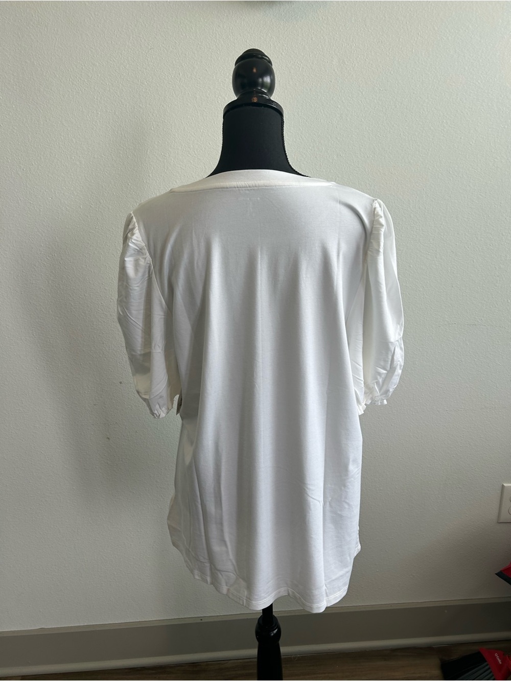 Mother’s Day White Graphic Puff-Sleeve Tee with Pink & Black Text - Picture 4 of 8